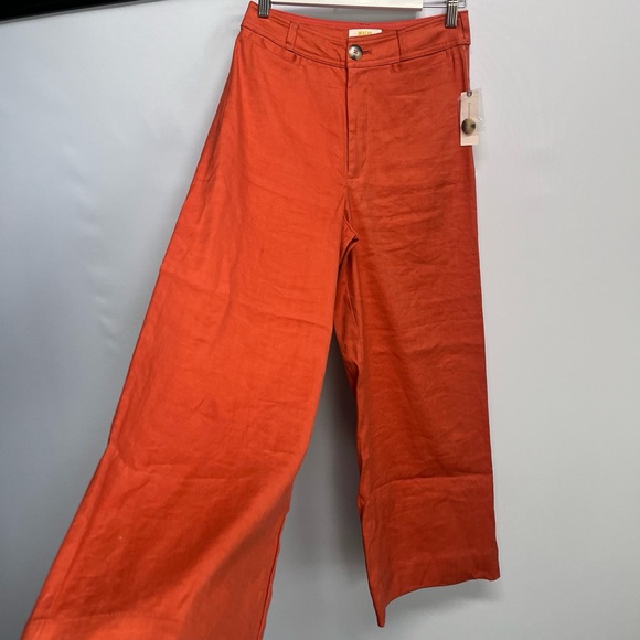 Anthropologie The Ettie High-Rise Crop Wide-Leg Pants by Maeve: Linen Edition 27 - Picture 5 of 9